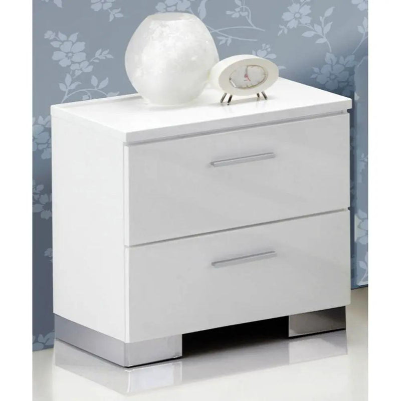 Lorimar - Nightstand - White & Chrome Leg by Unique Piece Furniture