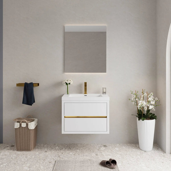 30" Wall-Mounted Bathroom Vanity with Sink