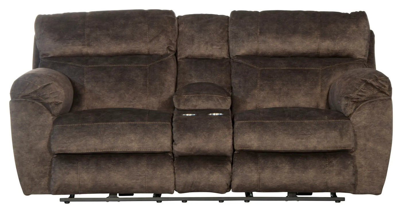 Sedona - Power Hdrst With Lumbar Lay Flat Reclining Console Loveseat With Storage & Cupholders by Unique Piece Furniture