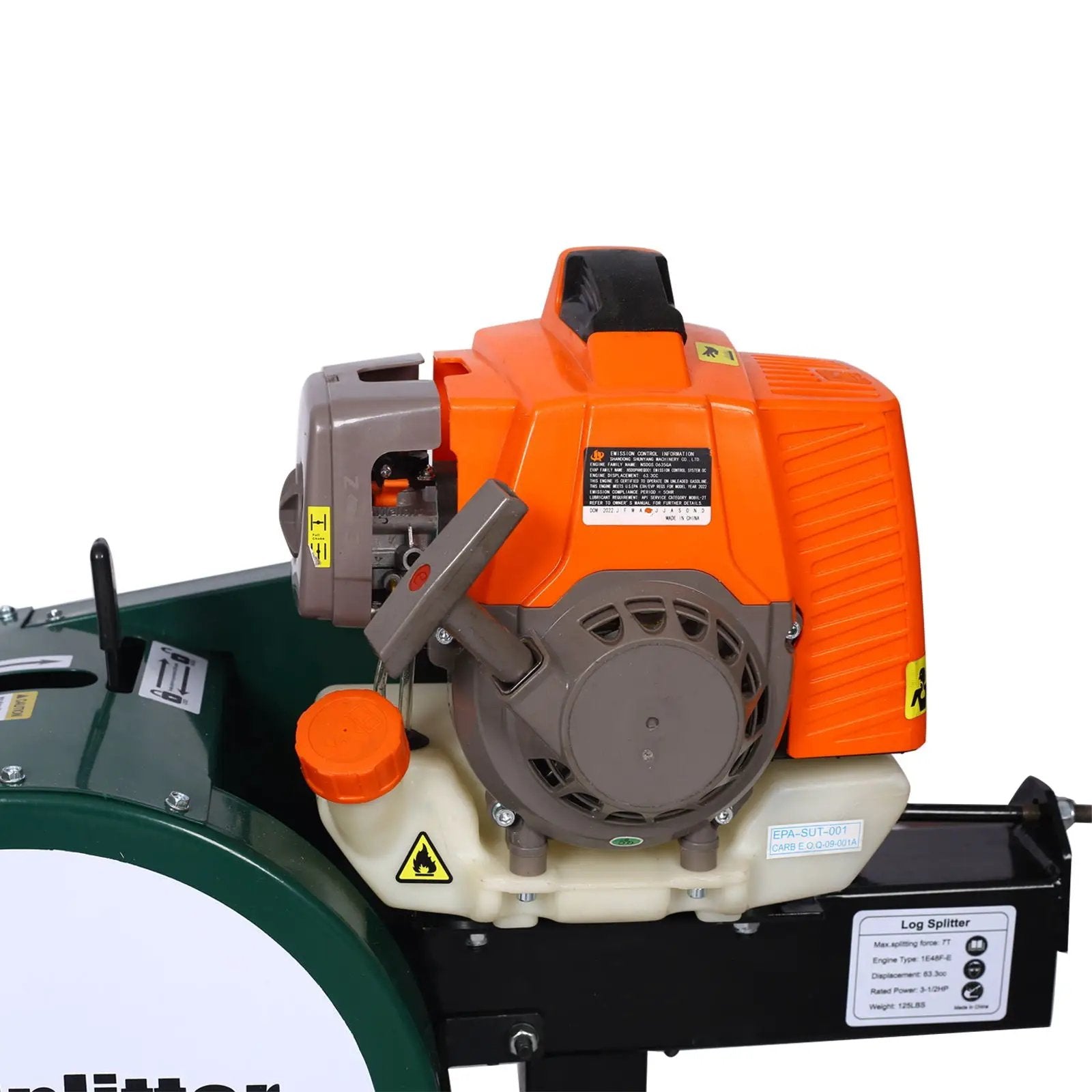 Portable Double Flywheel Electric Log Splitter 7 Ton Gas Log Splitter With Auto Return Steel - Gray by HouseOfZazla