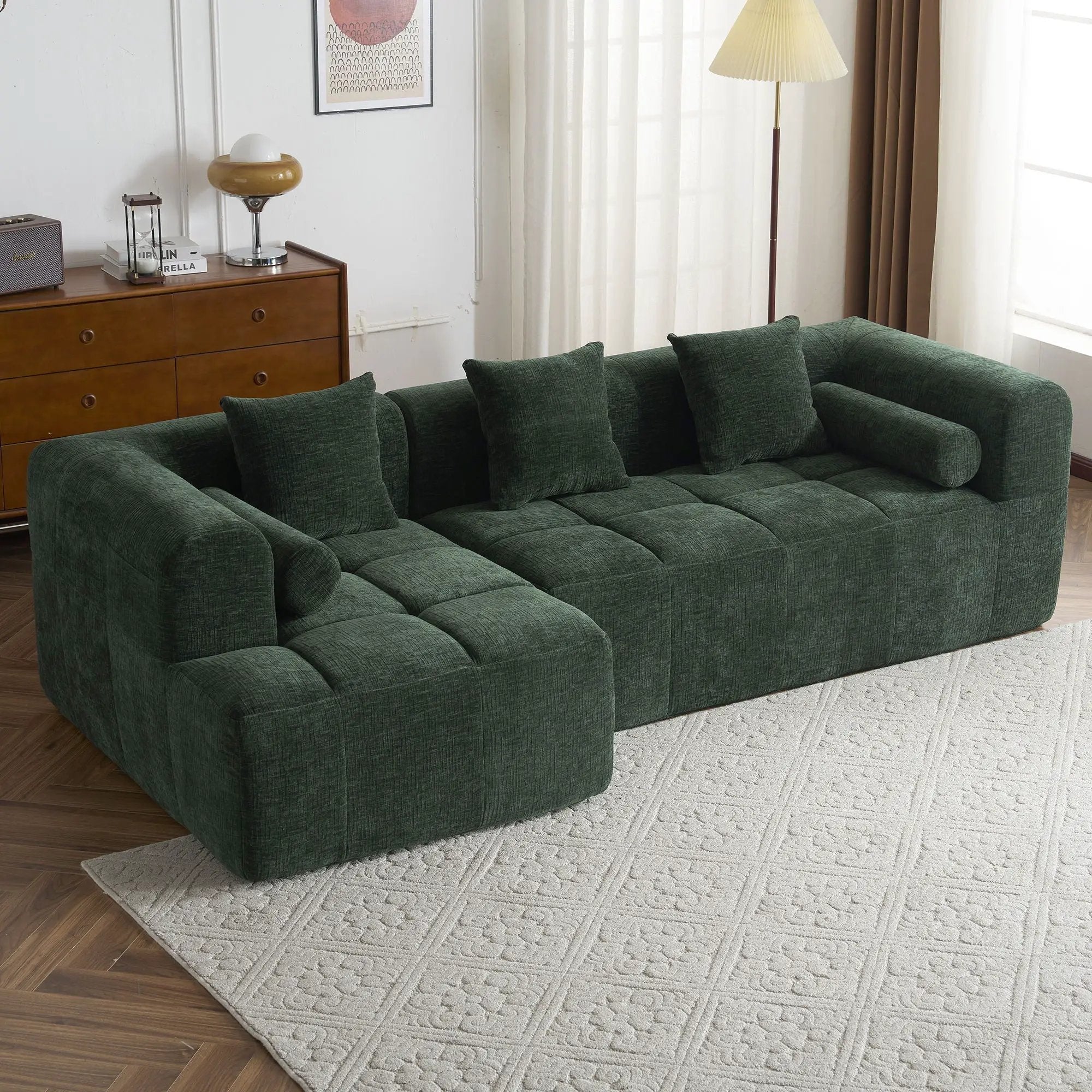 Sectional Free Combined Sofa With 2 Side Pockets by HouseOfZazla