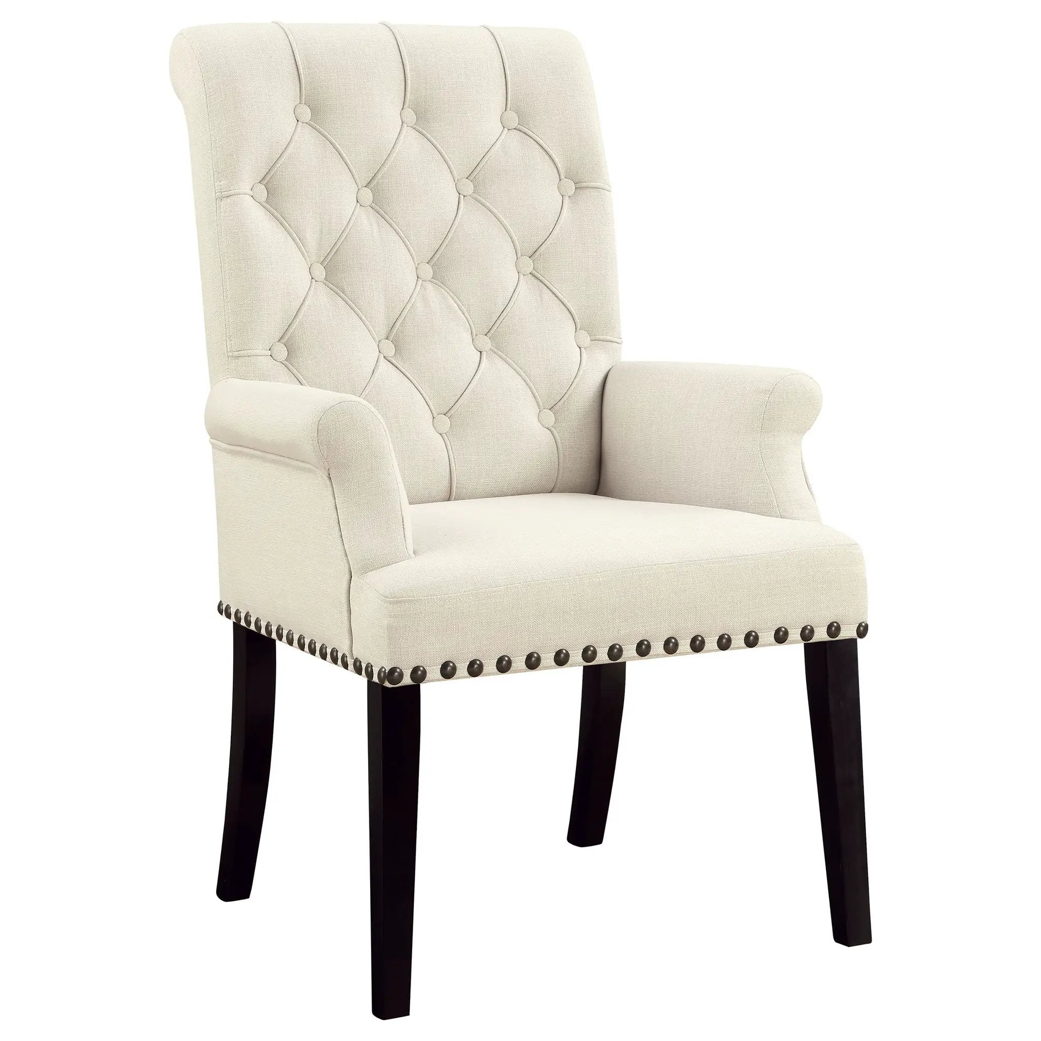 Vaughn - Upholstered Dining Chair With Tapered Legs And Nailhead Trim - Beige by HouseOfZazla