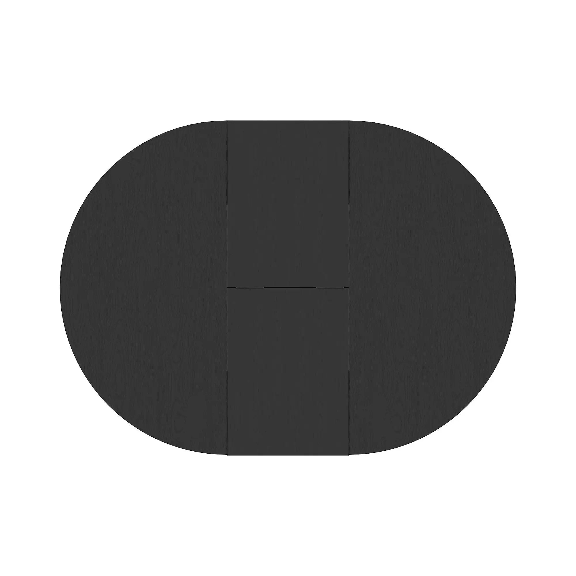 Dining Table For Farmhouse Kitchen Expandable Oval Table Top With Removable Leaf Trestle X Shaped Base - Black by HouseOfZazla