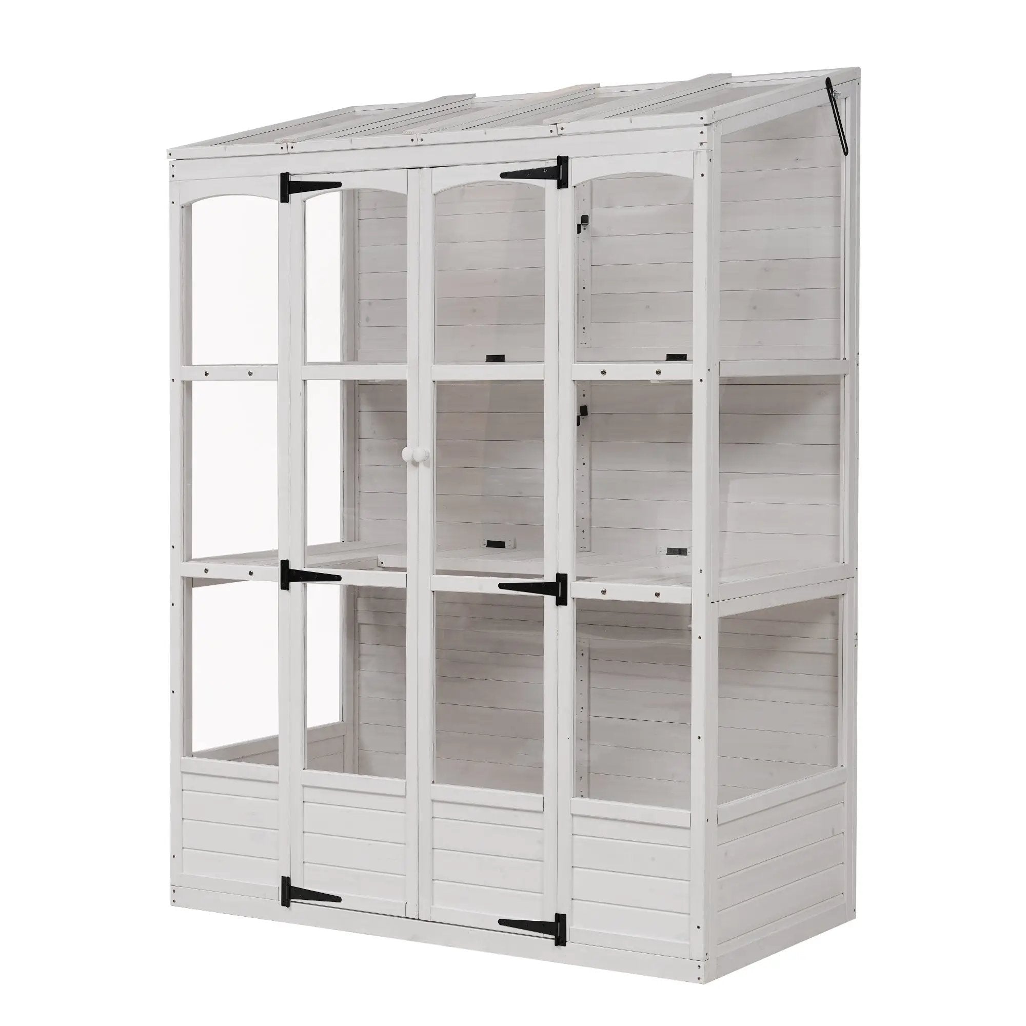 TOPMAX 78-Inch Wooden Greenhouse with Skylights and Folding Shelves by HouseOfZazla