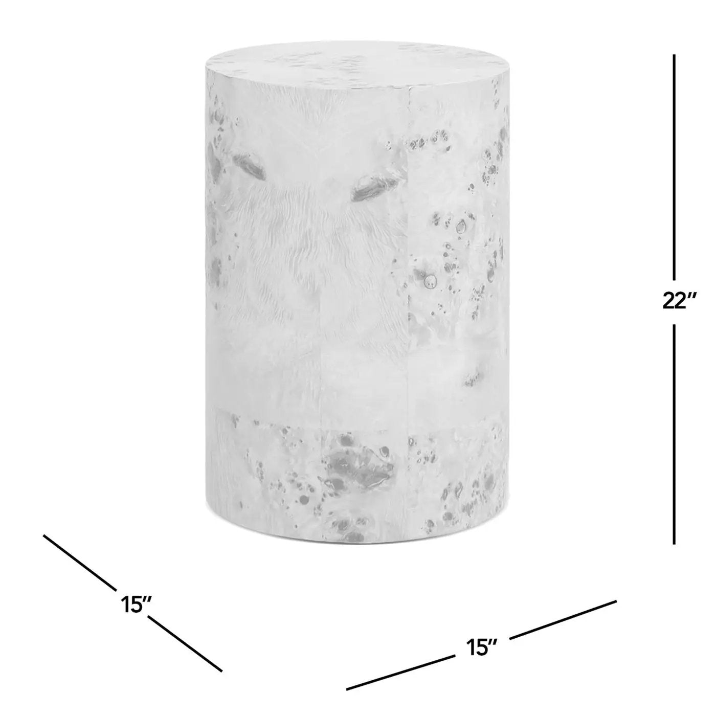 Nebula 22' Accent Pillar Side Table Warm Natural Brown Burl Wood by HouseOfZazla