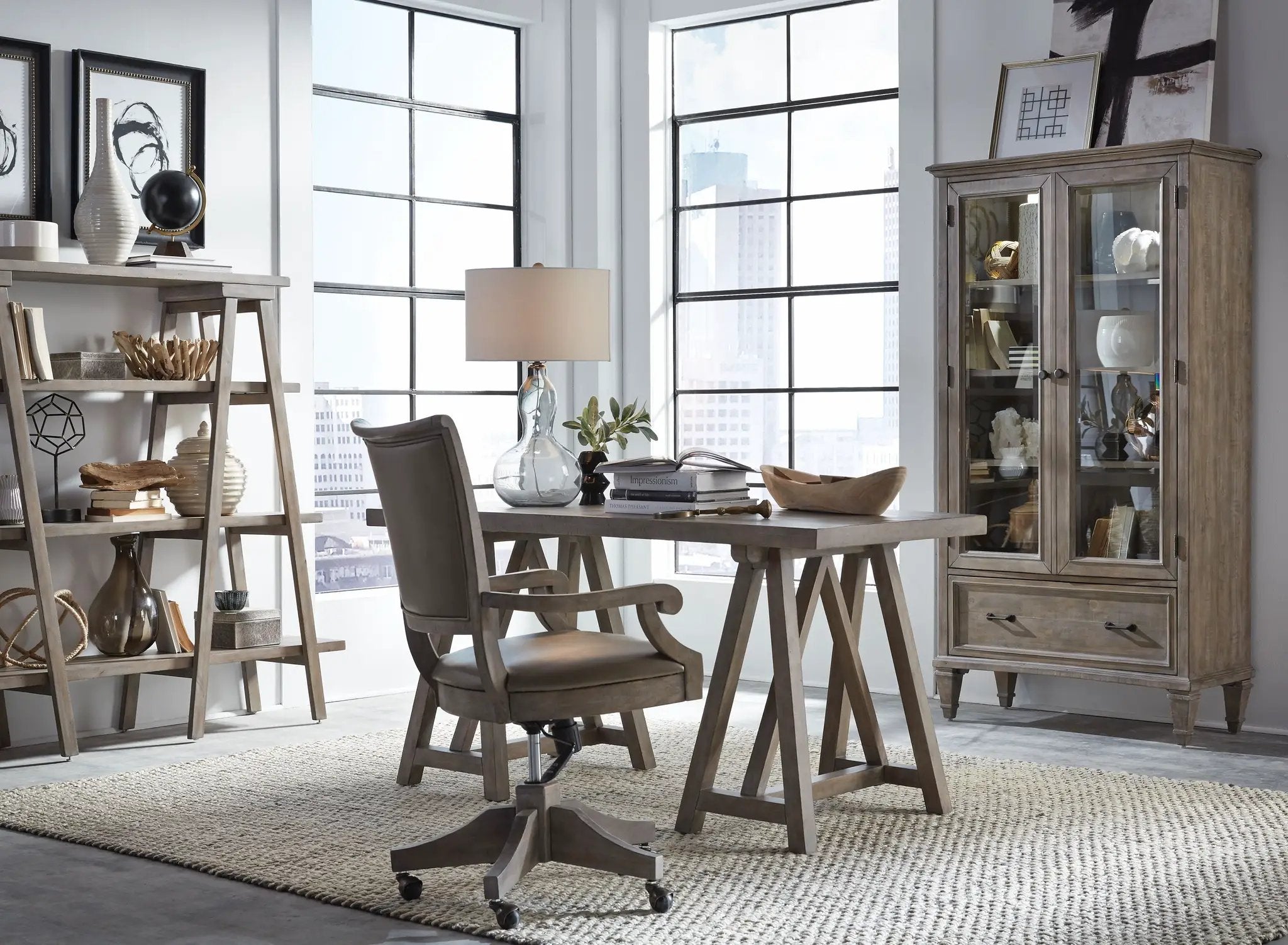Lancaster - Door Bookcase - Dove Tail Gray by Unique Piece Furniture