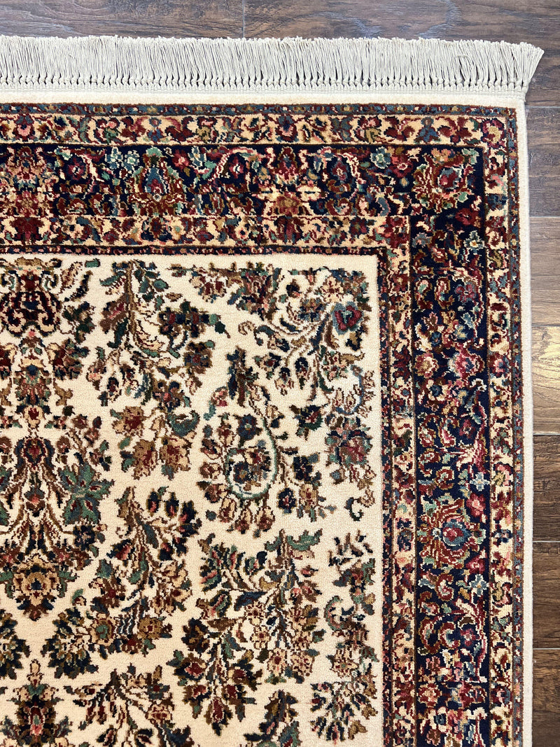 Karastan Rug 5.9 x 9, Ivory Sarouk #760, Wool Vintage Original Collection 700 Series by Jewel Rugs