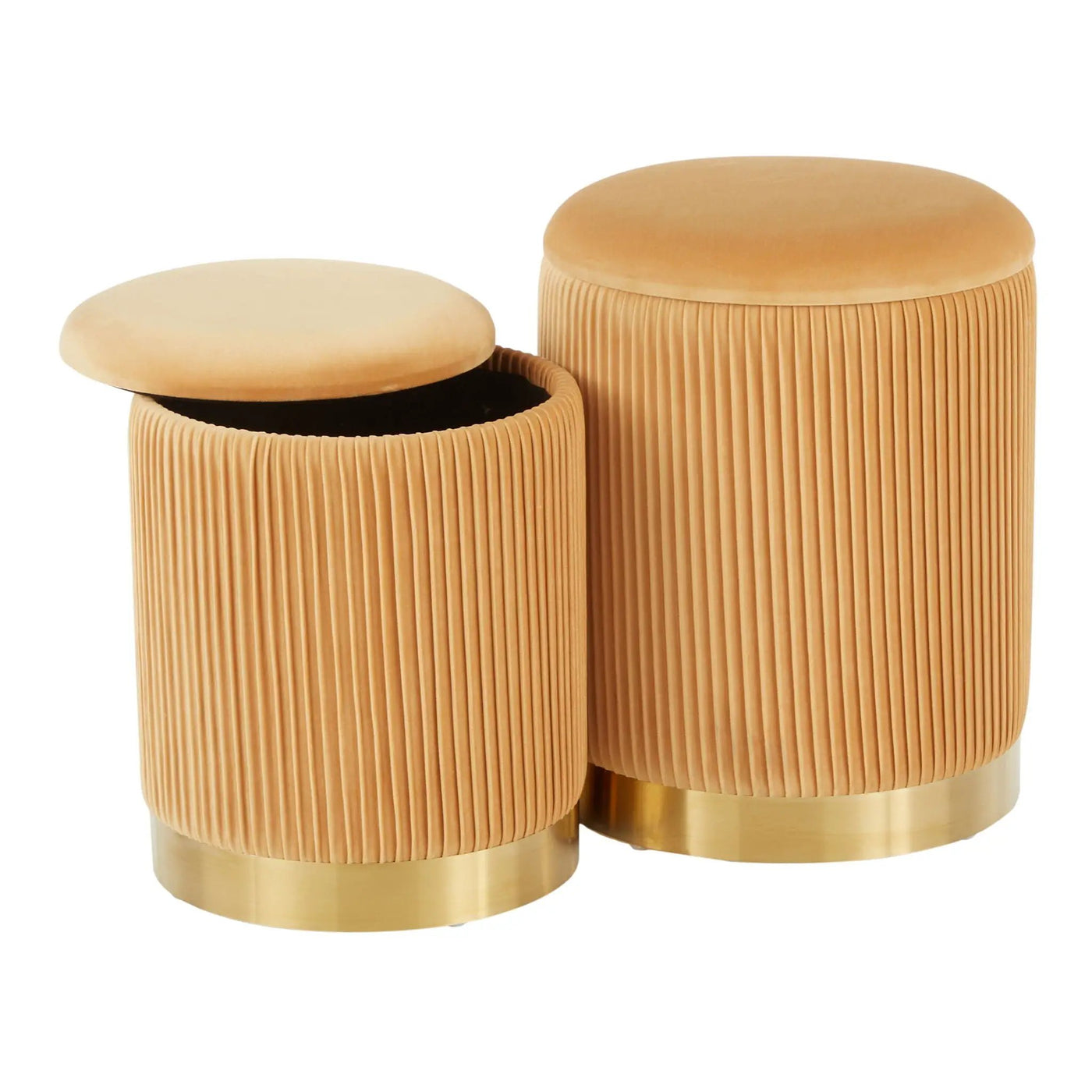 Marla - Contemporary Nesting Pleated Ottoman Set by HouseOfZazla