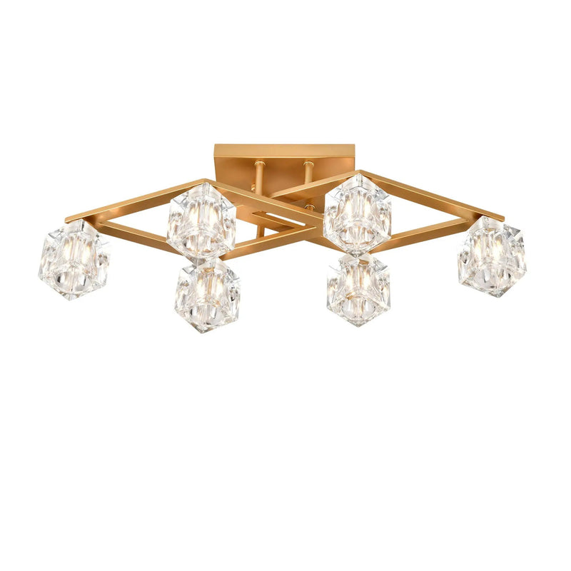 6 Light Crystal Ceiling Light For Dining Room, Modern Ceiling Lamp With Light Fixture For Entryway, Lobby, Kitchen, Bedroom, Living Room, Conference Room, (6*G9 Bulbs Included) by Unique Piece Furniture
