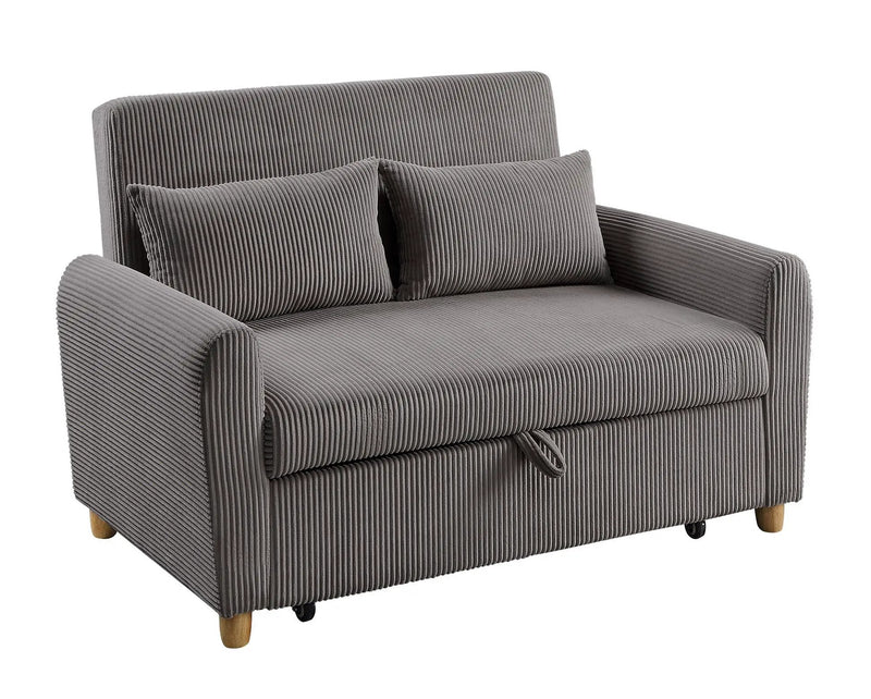 Justine - Convertible Sleeper Loveseat - Brown by HouseOfZazla