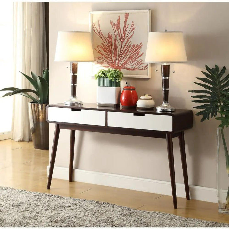 Christa - Sofa Table - White & Espresso by Unique Piece Furniture