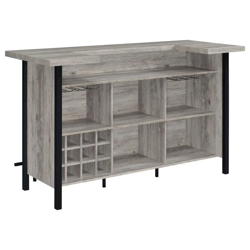Bellemore Freestanding Home Bar Wine Cabinet Grey Driftwood by Unique Piece Furniture