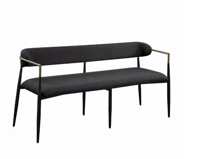 Jaramillo Chenille Bench Black by HouseOfZazla