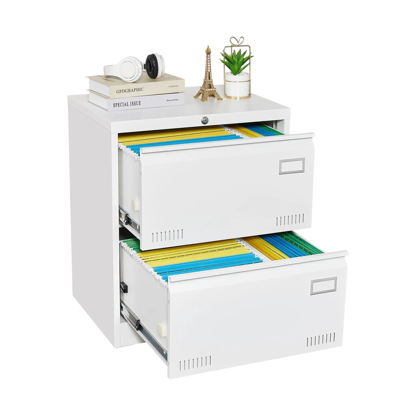 Filing Cabinet Lateral File Cabinet 3 Drawer, Locking Metal File Cabinets Three Drawer, Office Filing Cabinet With Lock Drawers For Home Office by HouseOfZazla