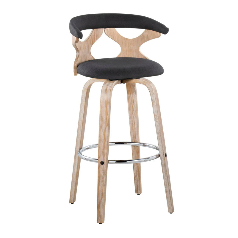 Gardenia - Contemporary Fixed Height Barstool With Swivel With Round Footrest (Set of 2) by HouseOfZazla