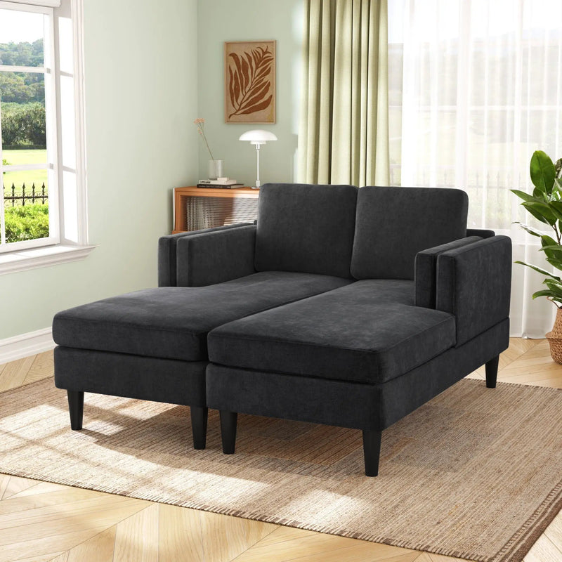 Chaise Lounge Sofa Bed With Dual Layer Armrests For Living Room by Unique Piece Furniture