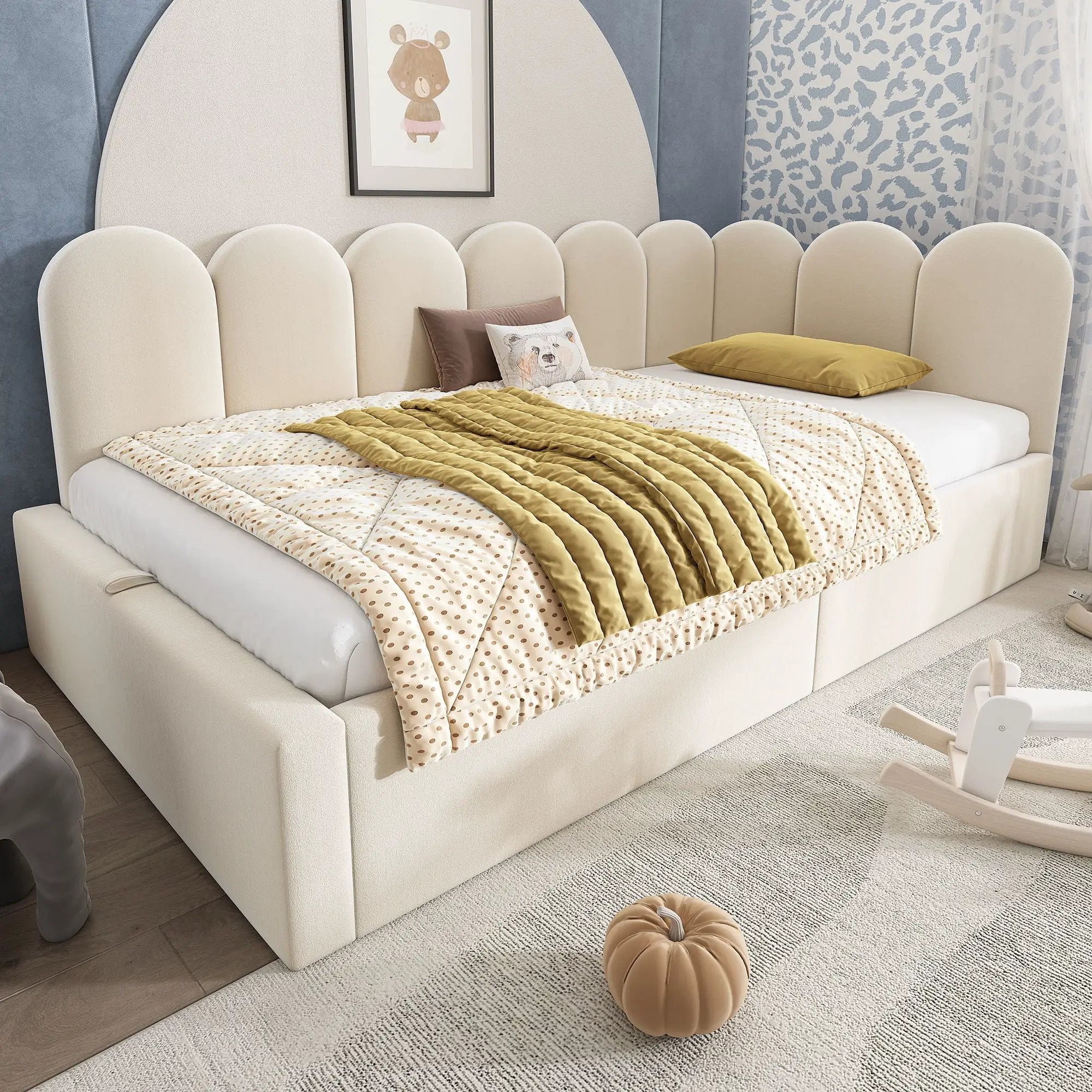 Upholstered Daybed With Metal Slatted Base by HouseOfZazla
