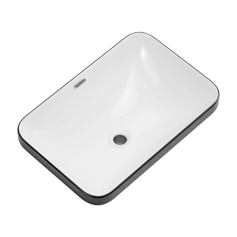 Undermount Bathroom Sink, Vessel Basin For Vanity Countertop - Black White by HouseOfZazla