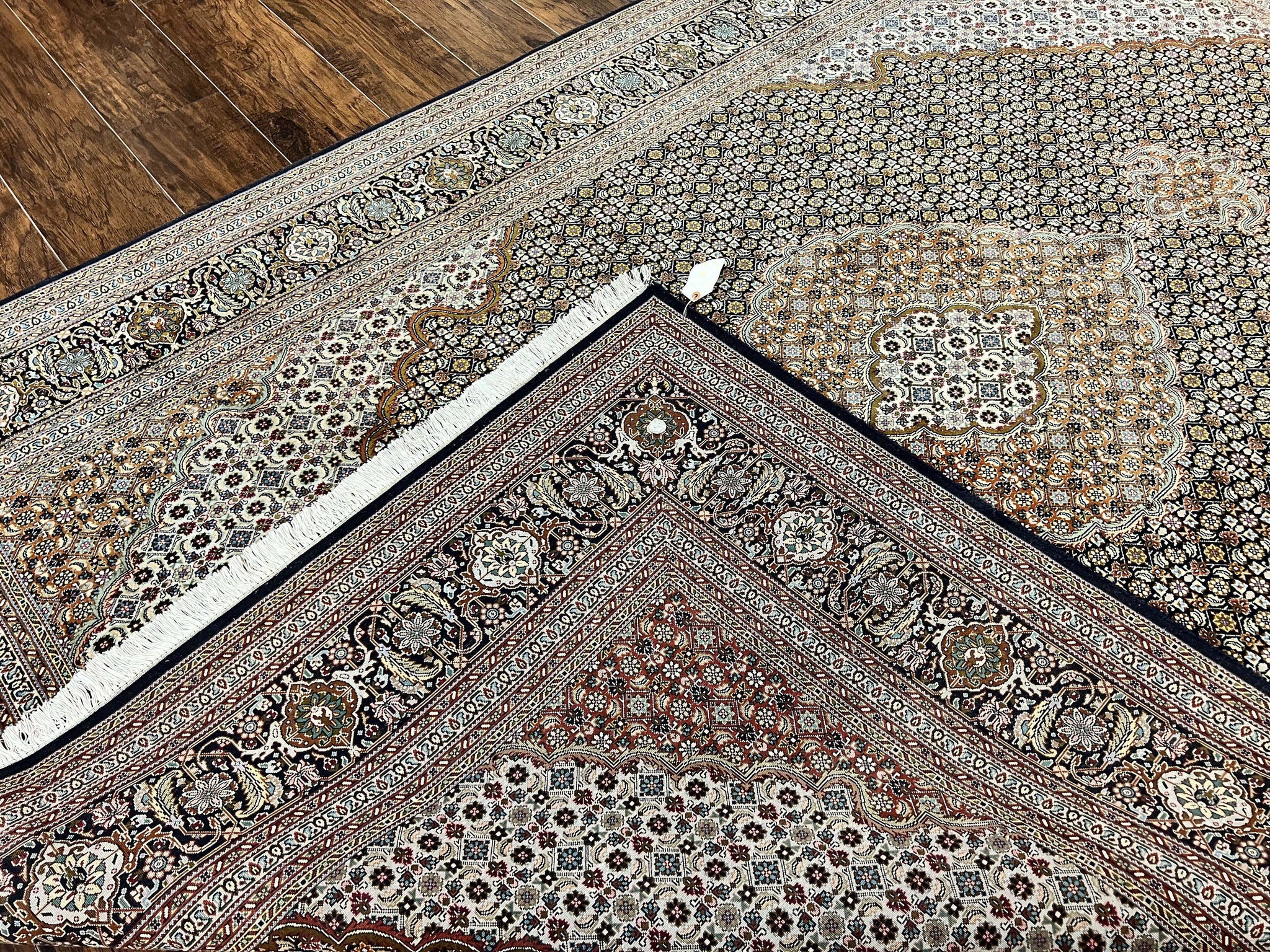 Wonderful Persian Tabriz Rug 7x10 ft, Very Fine 50 Raj 350 KPSI Oriental Carpet, Herati Mahi Pattern, Authentic Hand Knotted Handmade Wool Vintage by Jewel Rugs