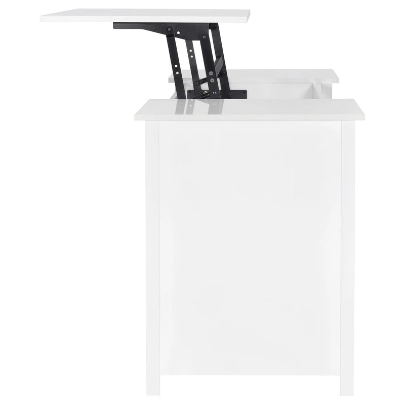 Dylan 60-inch 4-drawer Lift Top Office Desk White High Gloss by Unique Piece Furniture