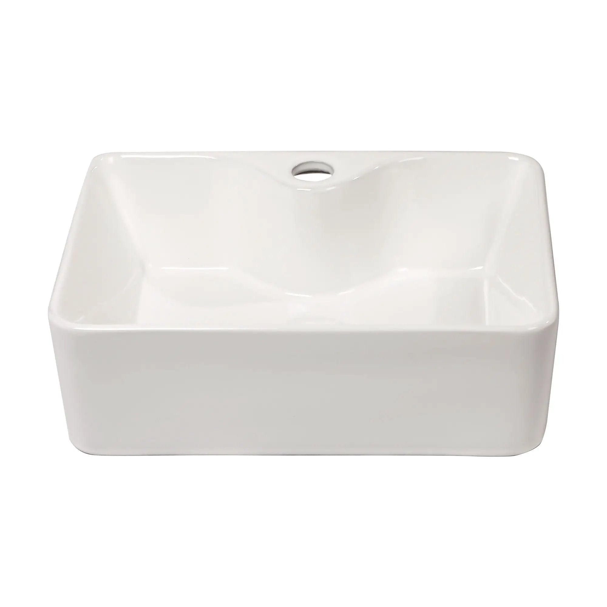 Modern Ceramic Rectangular Vessel Bathroom Sink With Sleek Design by HouseOfZazla