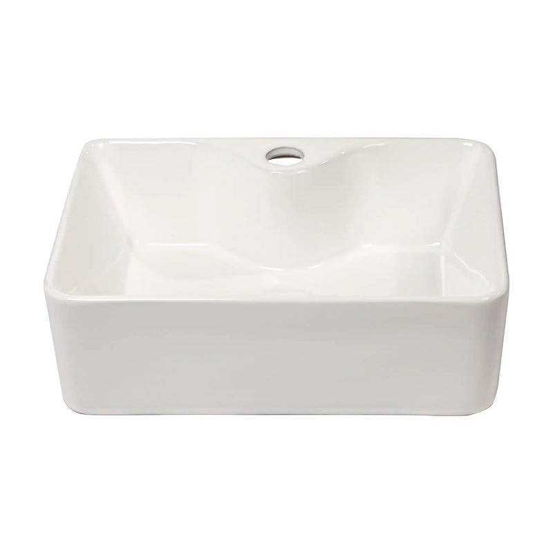 Modern Ceramic Rectangular Vessel Bathroom Sink With Sleek Design by HouseOfZazla