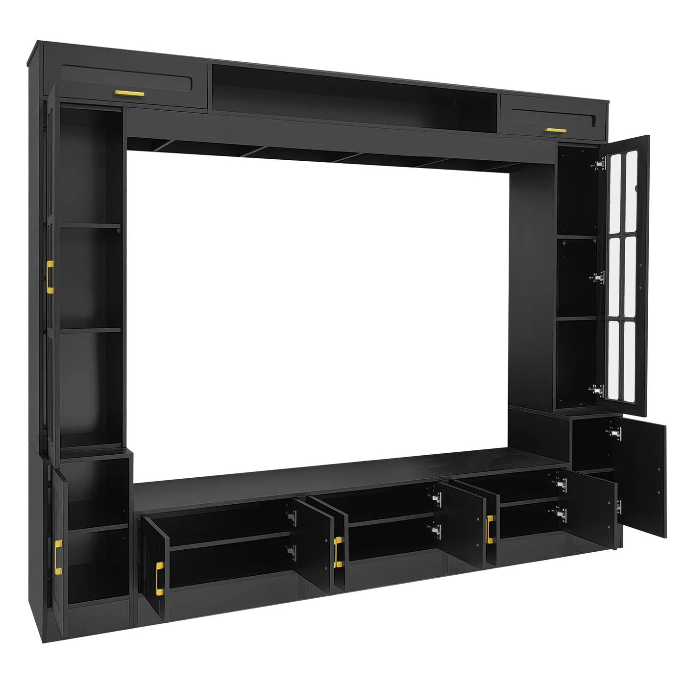 Wall Unit Entertainment Center With Bookshelves For TVs Up to 80" by HouseOfZazla