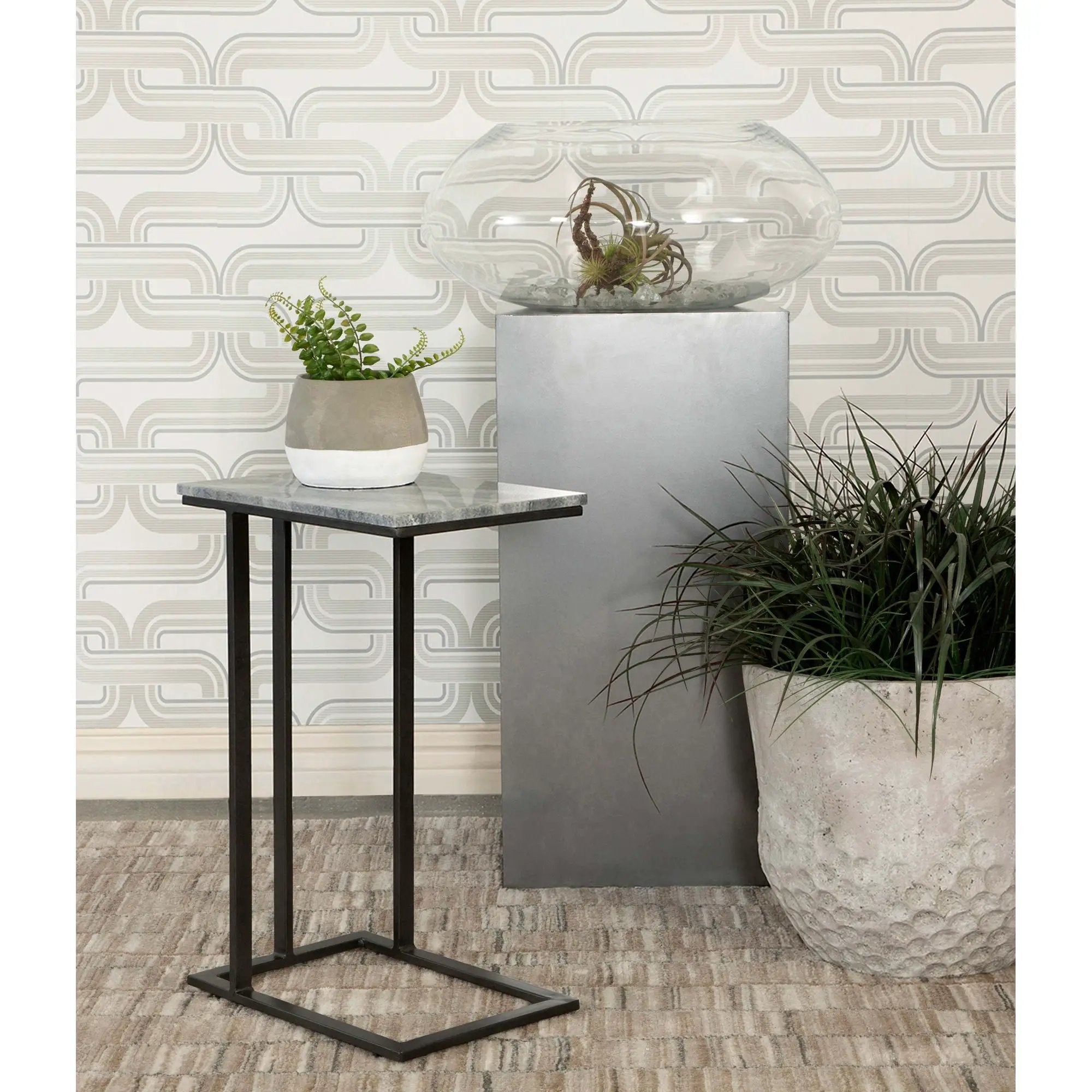 Encina - C-Shaped Sofa Side Table by HouseOfZazla