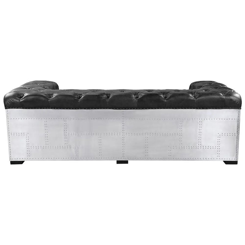 Brancaster - Sofa - Black Top Grain Leather & Aluminum by Unique Piece Furniture