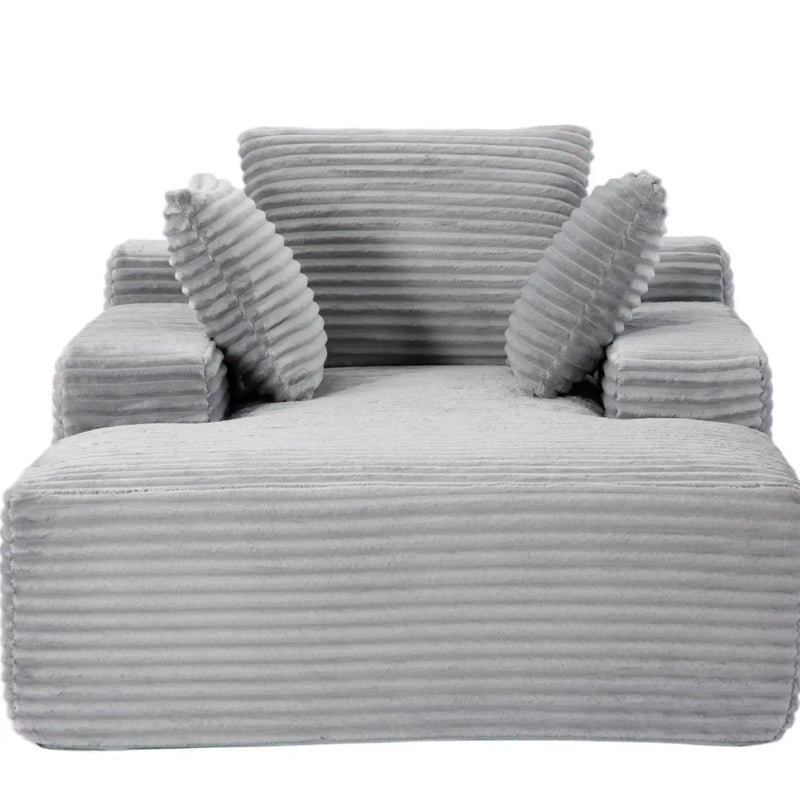 Oversized Chaise Lounge Chair Cozy Cloud Couch With 3 Throw Pillows And Wide Armrest by Unique Piece Furniture