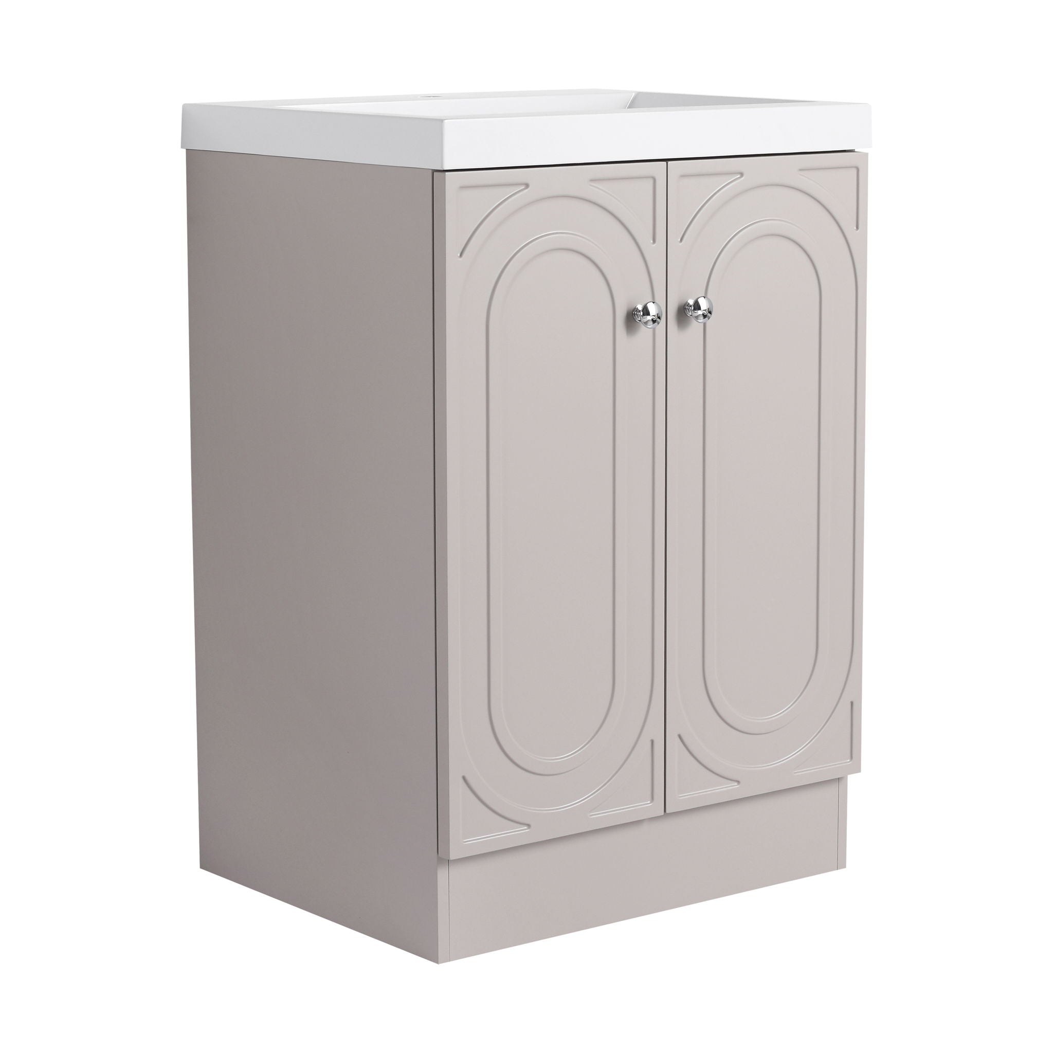 Contemporary Freestanding Bathroom Vanity With Resin Sink & Soft-Close Cabinet Doors by HouseOfZazla