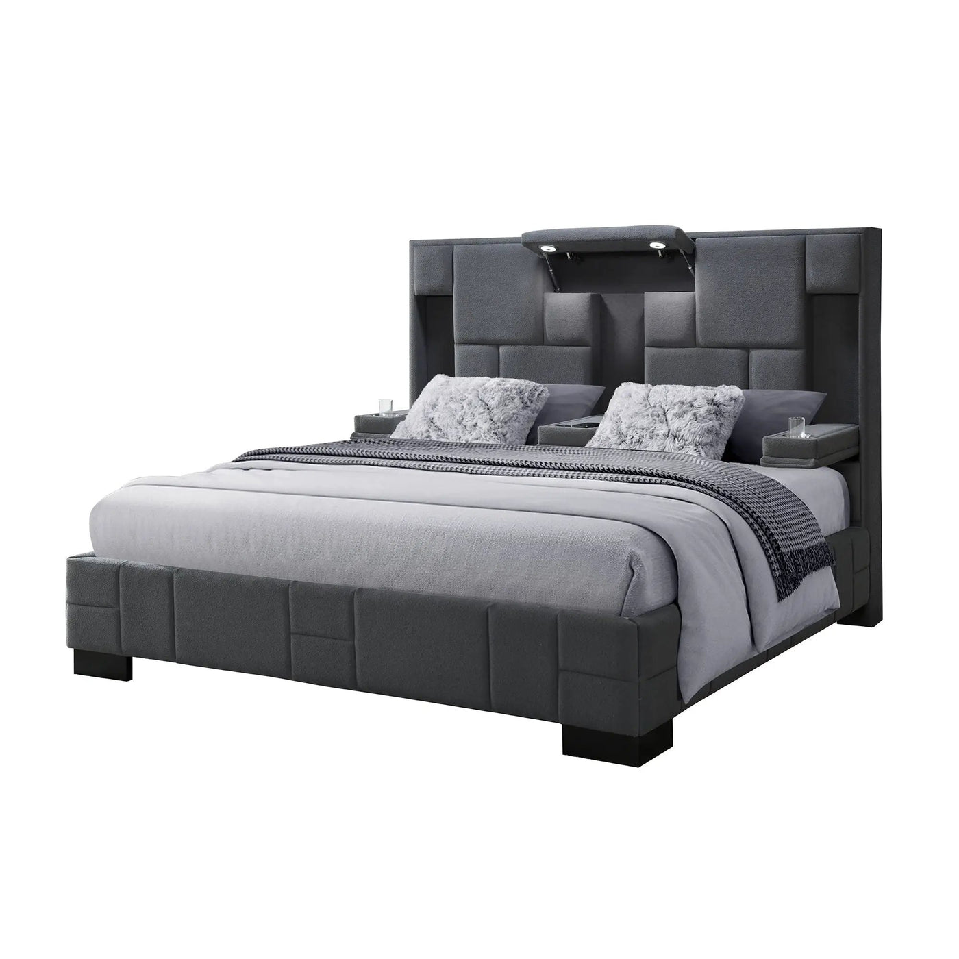 Yaris - Contemporary Bed With Wireless Charging And LED Lights by HouseOfZazla