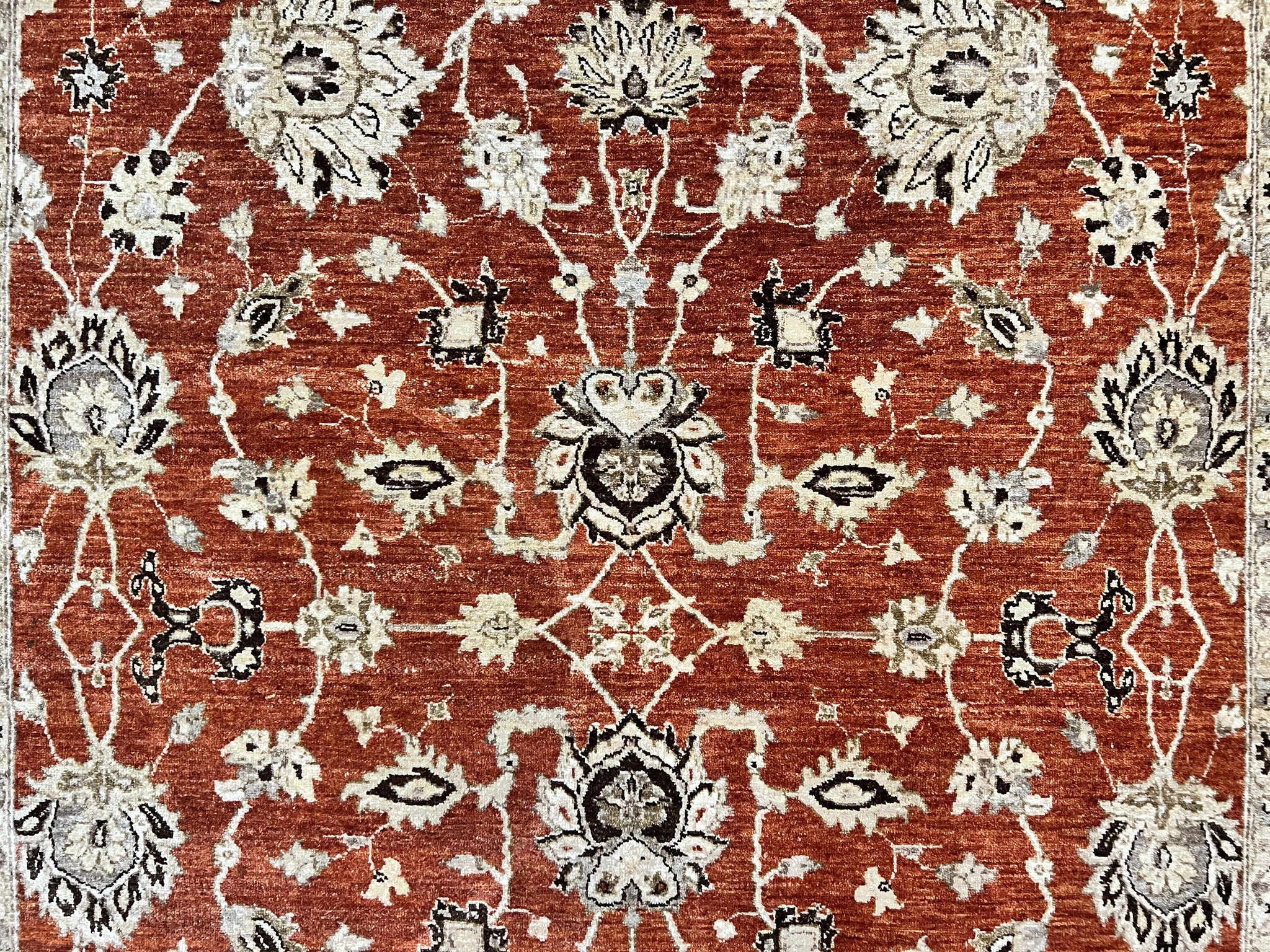 Pakistani Oriental Rug 6x9, Red, Floral Allover, Handmade Wool Rug, Peshawar Chobi Rug, Pak Persian Carpet 6 x 9 by Jewel Rugs
