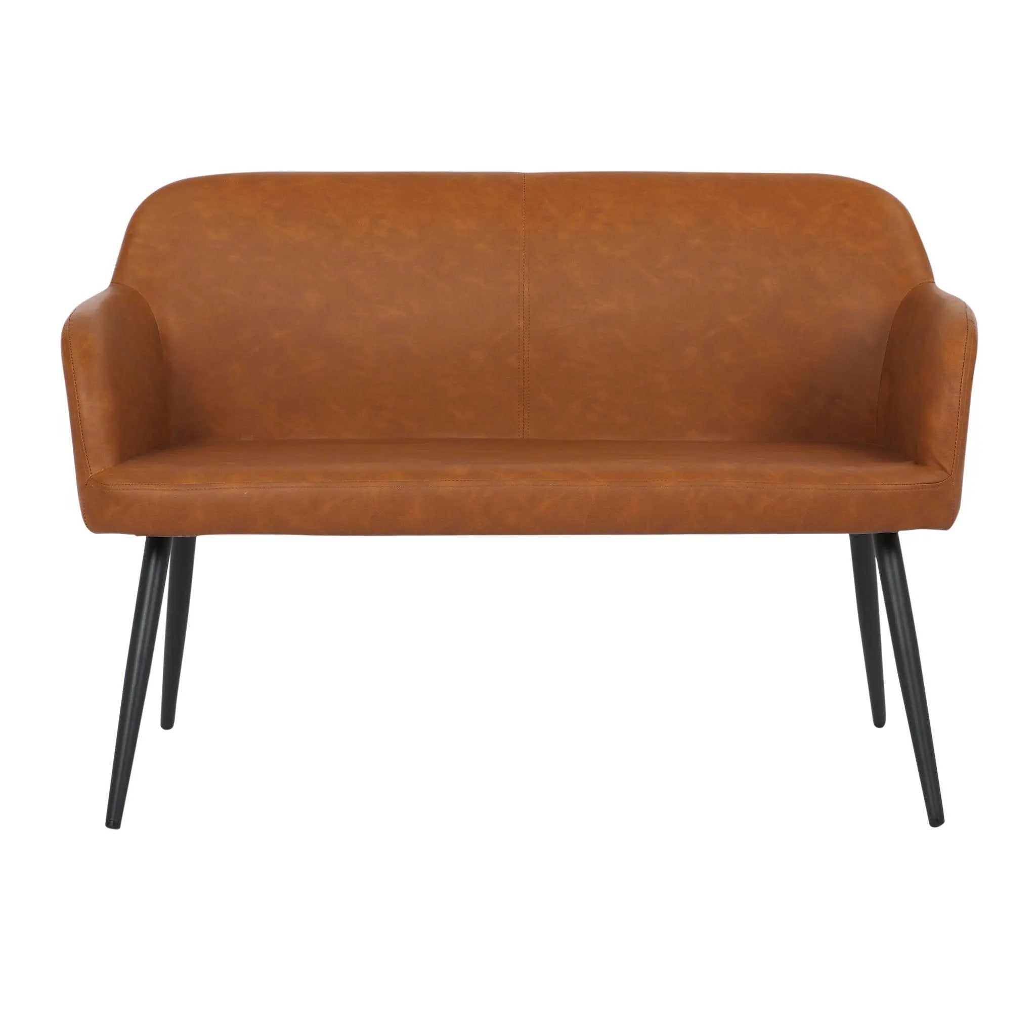 Daniella - Industrial High Back Bench - Black / Camel by Unique Piece Furniture