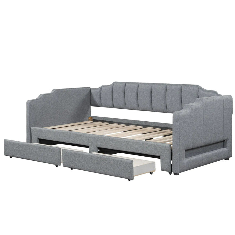 Extendable Daybed With LED Light And 2 Storage Drawers by HouseOfZazla