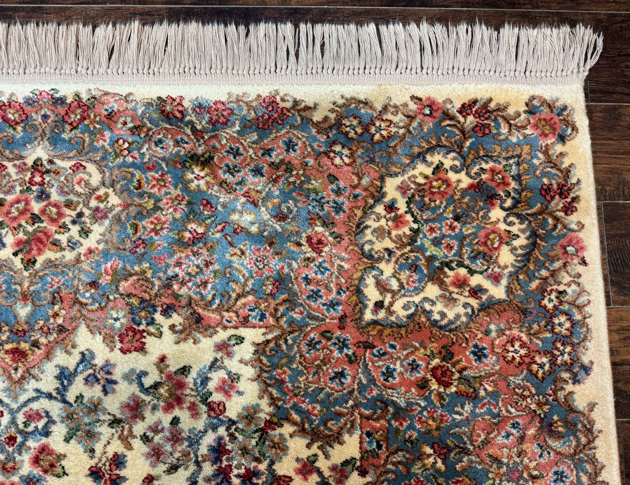 8.8 x 12 Karastan Rug #788 Ivory Kirman, Wool Vintage Original 700 Series by Jewel Rugs