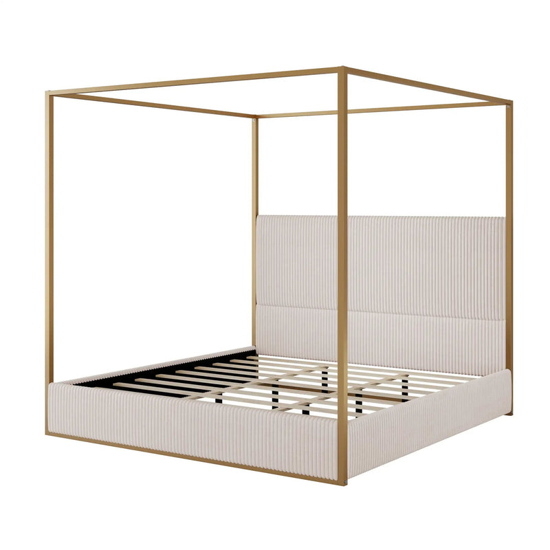 Luxury Canopy Bed With Upholstered Headboard by HouseOfZazla