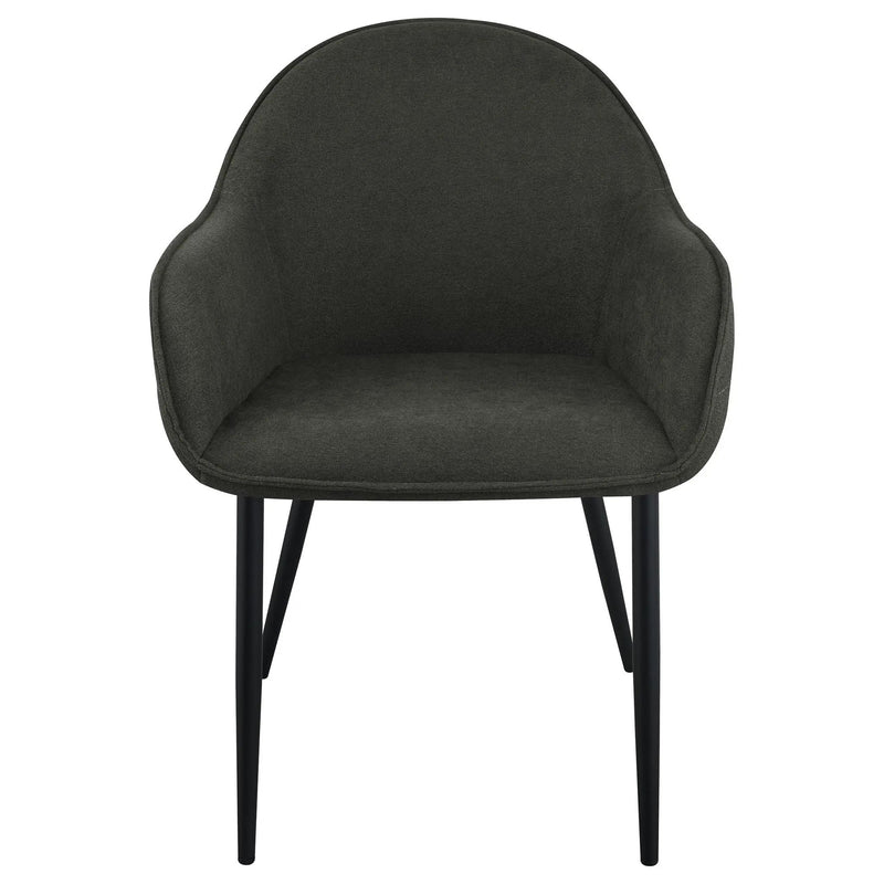 Emma Fabric Upholstered Dining Arm Chair Charcoal (Set of 2) by Unique Piece Furniture