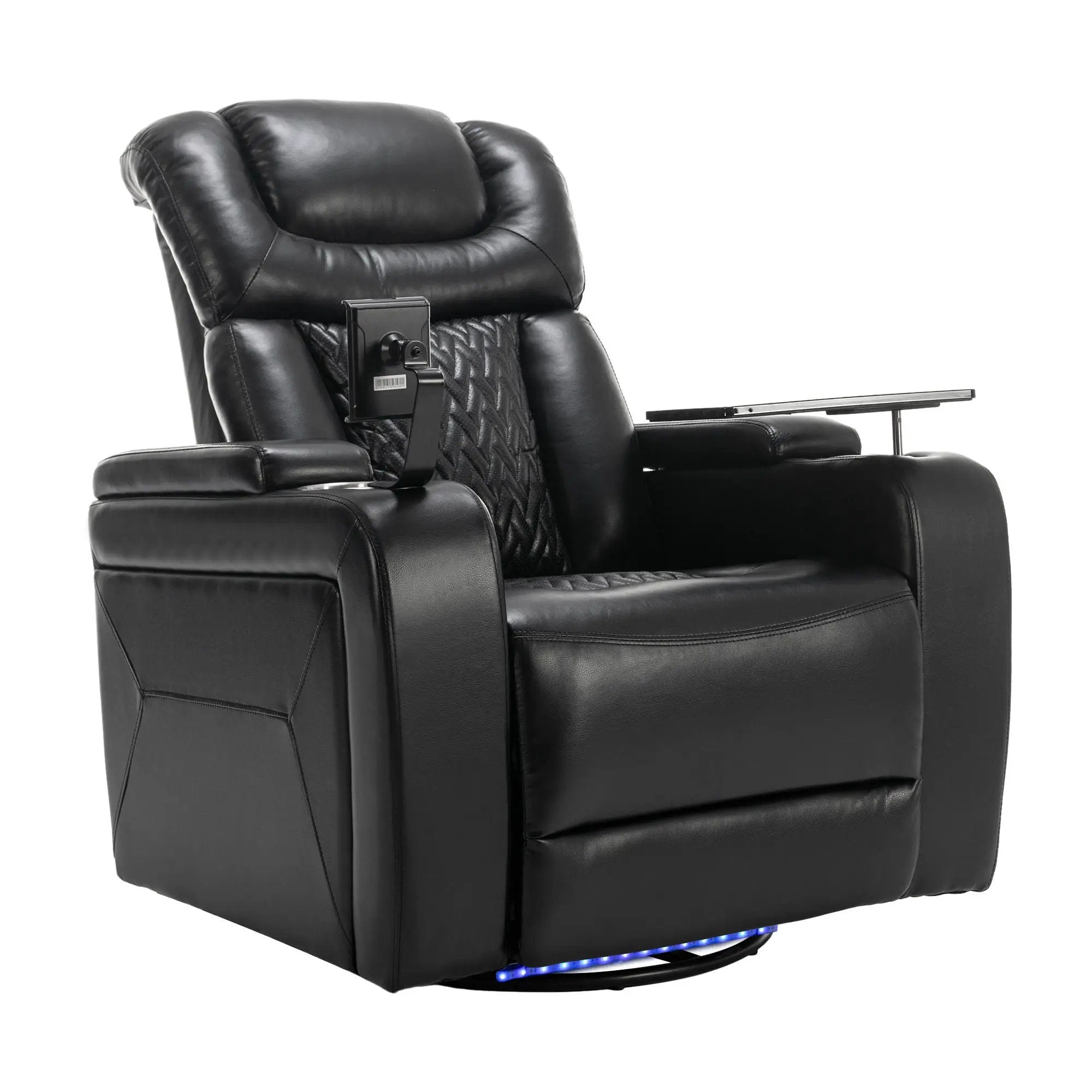 270 Degree Swivel Power Recliner With Tray Table, Phone Holder, Cup Holder, USB Port by HouseOfZazla