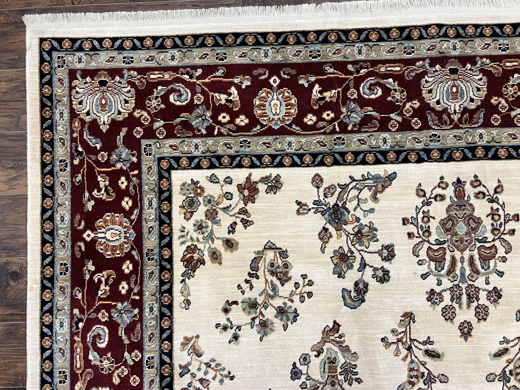 Karastan Rug 8.6 x 11.6, English Manor #2103, Ivory Floral Sarouk, Wool Karastan Carpet, Large Karastan Area Rug, Traditional Karastan Rug by Jewel Rugs