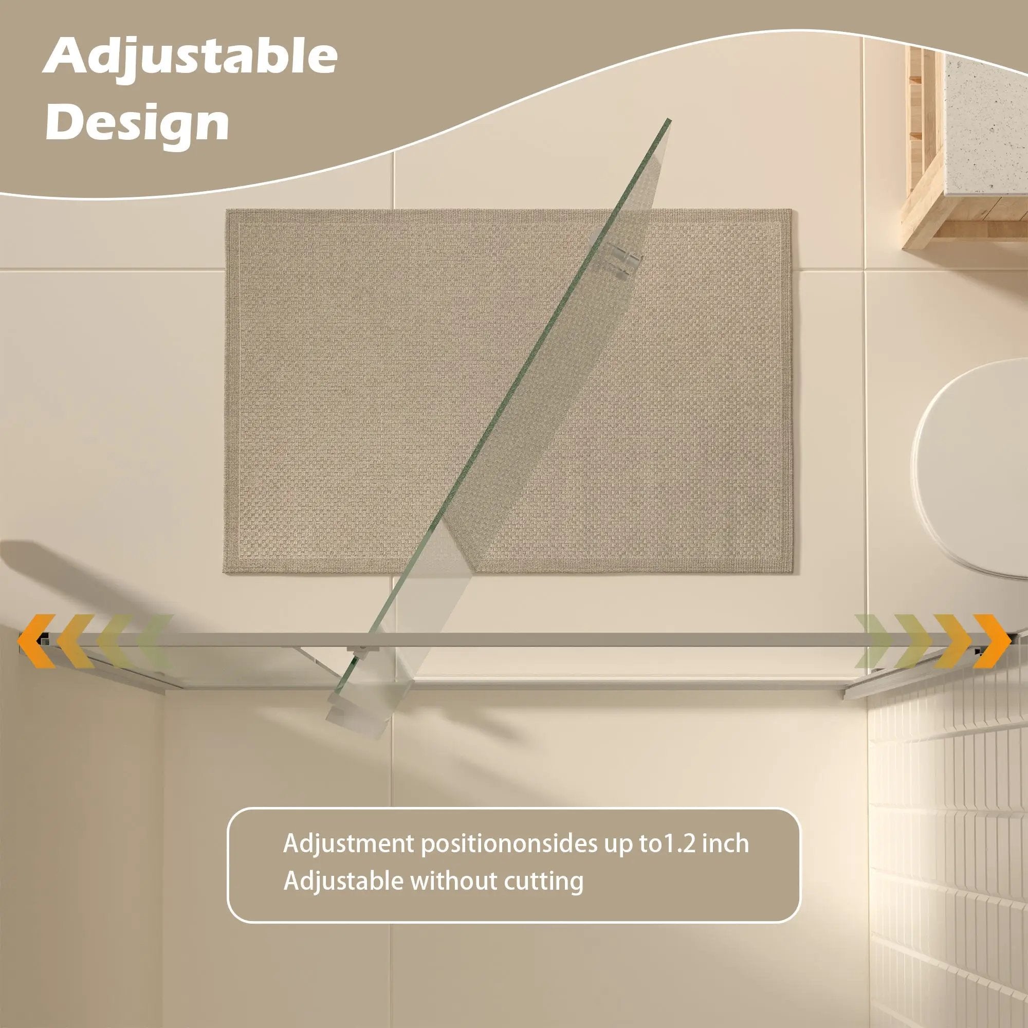 47-49" W × 72" H Pivot Shower Door with Brushed Nickel Finish by HouseOfZazla