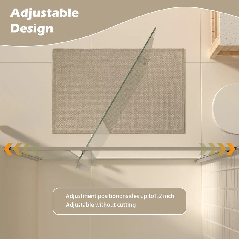 47-49" W × 72" H Pivot Shower Door with Brushed Nickel Finish by HouseOfZazla