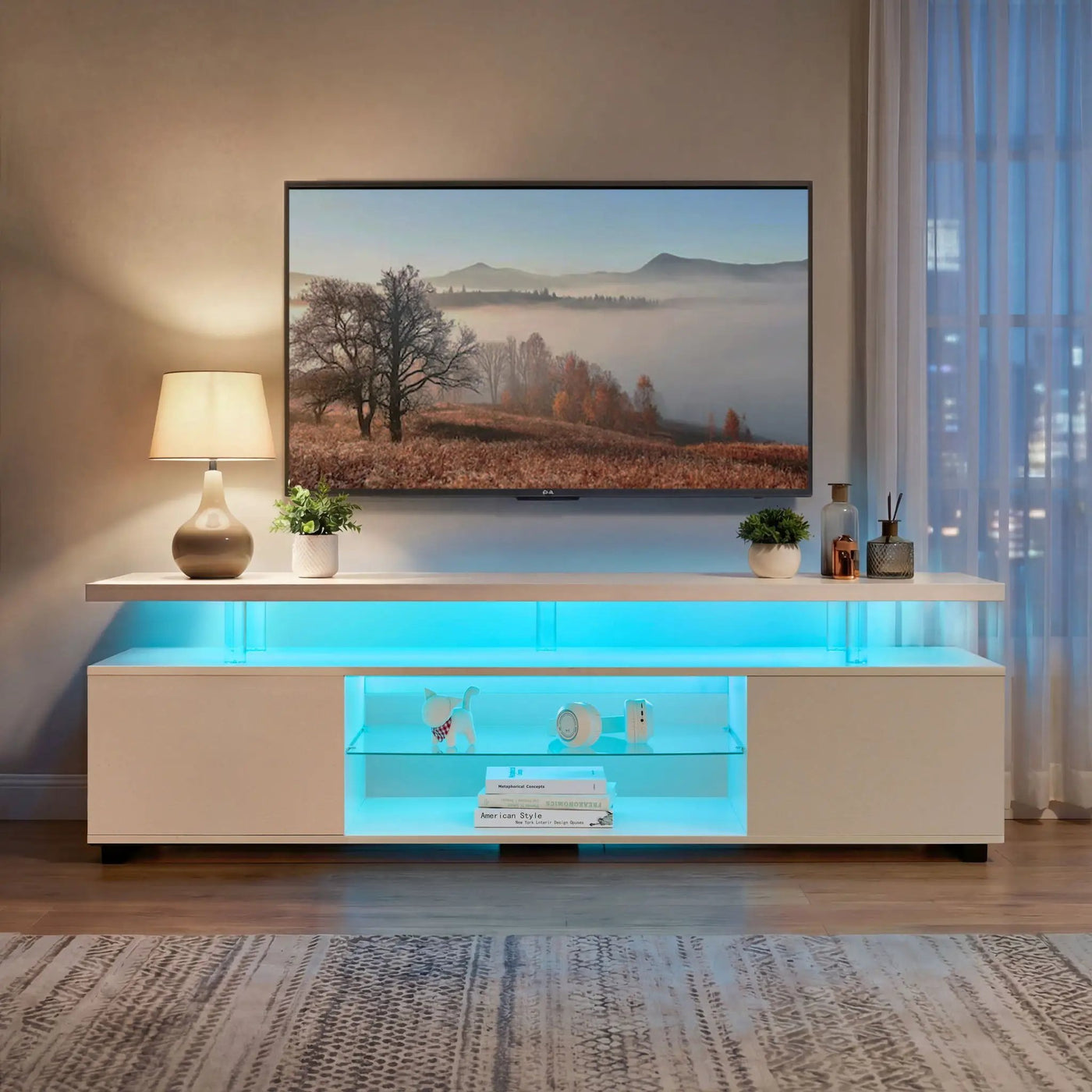 TV Stant With LED And Large Side Cabinet by HouseOfZazla