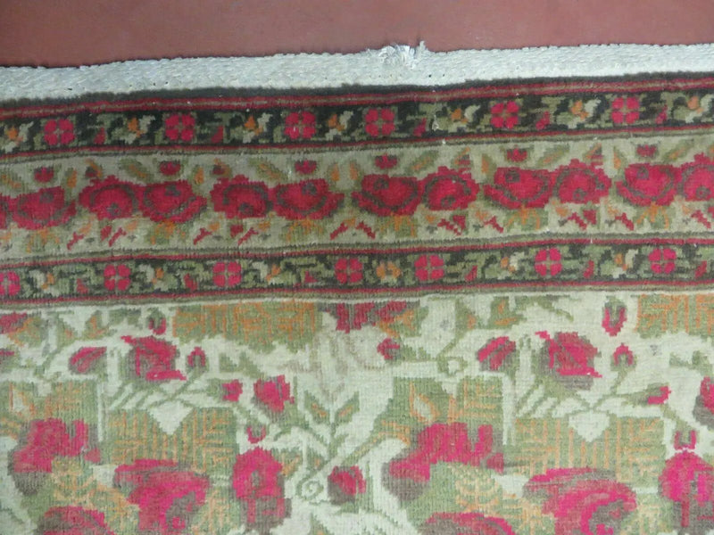 5' X 6' Antique Handmade India Floral Oriental Wool Rug Roses Flowers Traditional Contemporary Design by Jewel Rugs