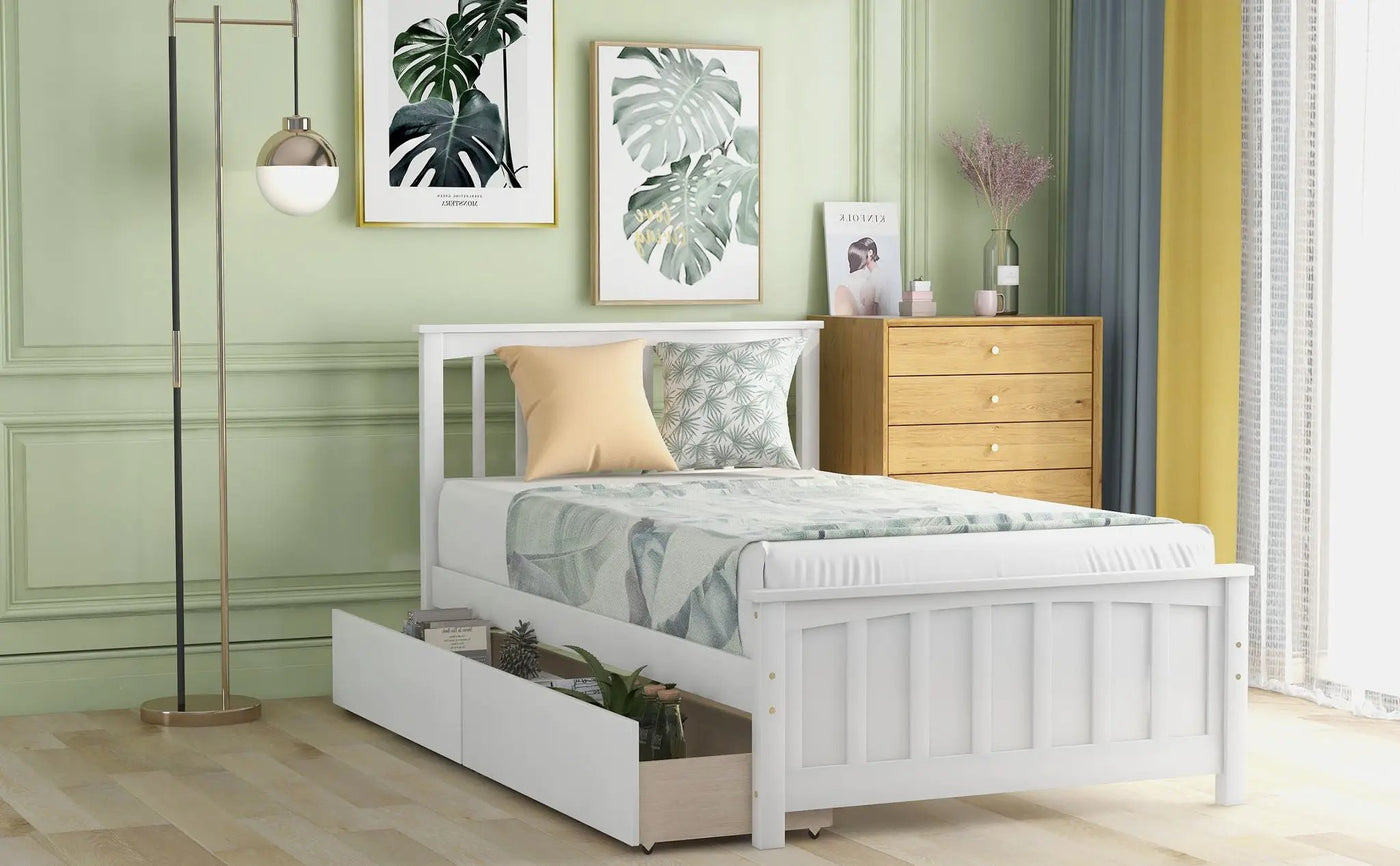 Platform Bed With Two Drawers by Unique Piece Furniture