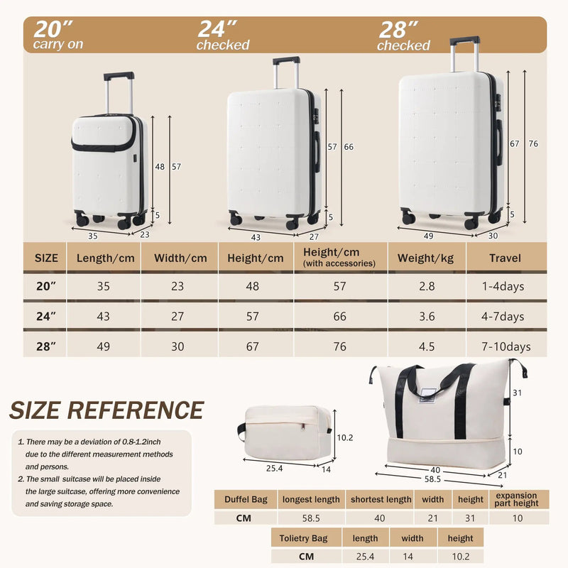 5 Piece Hardside Luggage Set with USB Port by HouseOfZazla