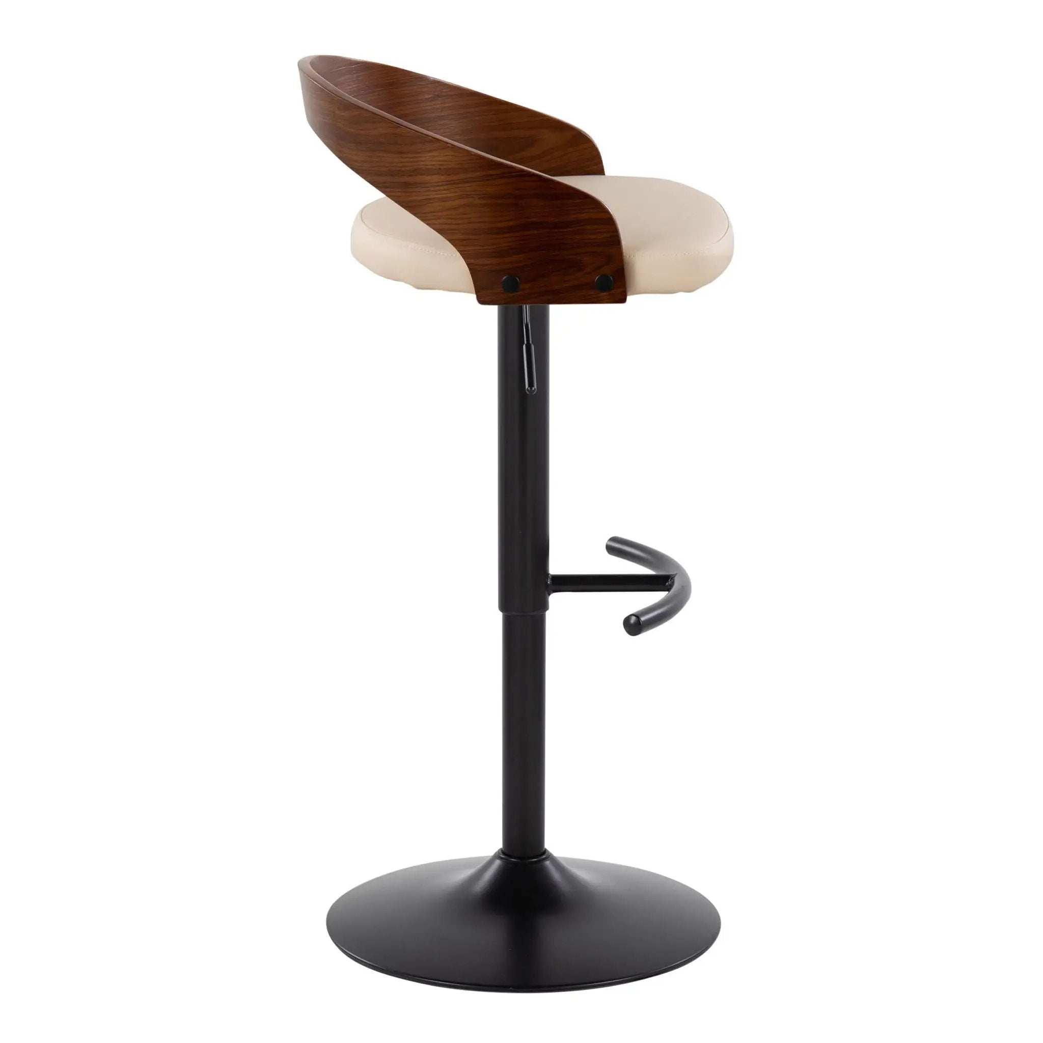 Grotto - Contemporary Adjustable Barstool With Swivel With Rounded T Footrest (Set of 2) by Unique Piece Furniture