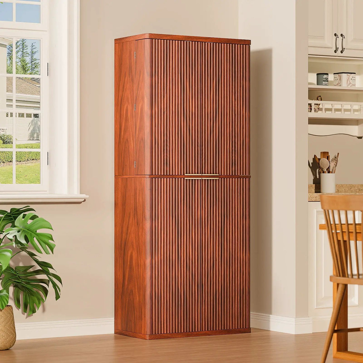Kitchen Pantry Cabinet With 6 Doors by Unique Piece Furniture