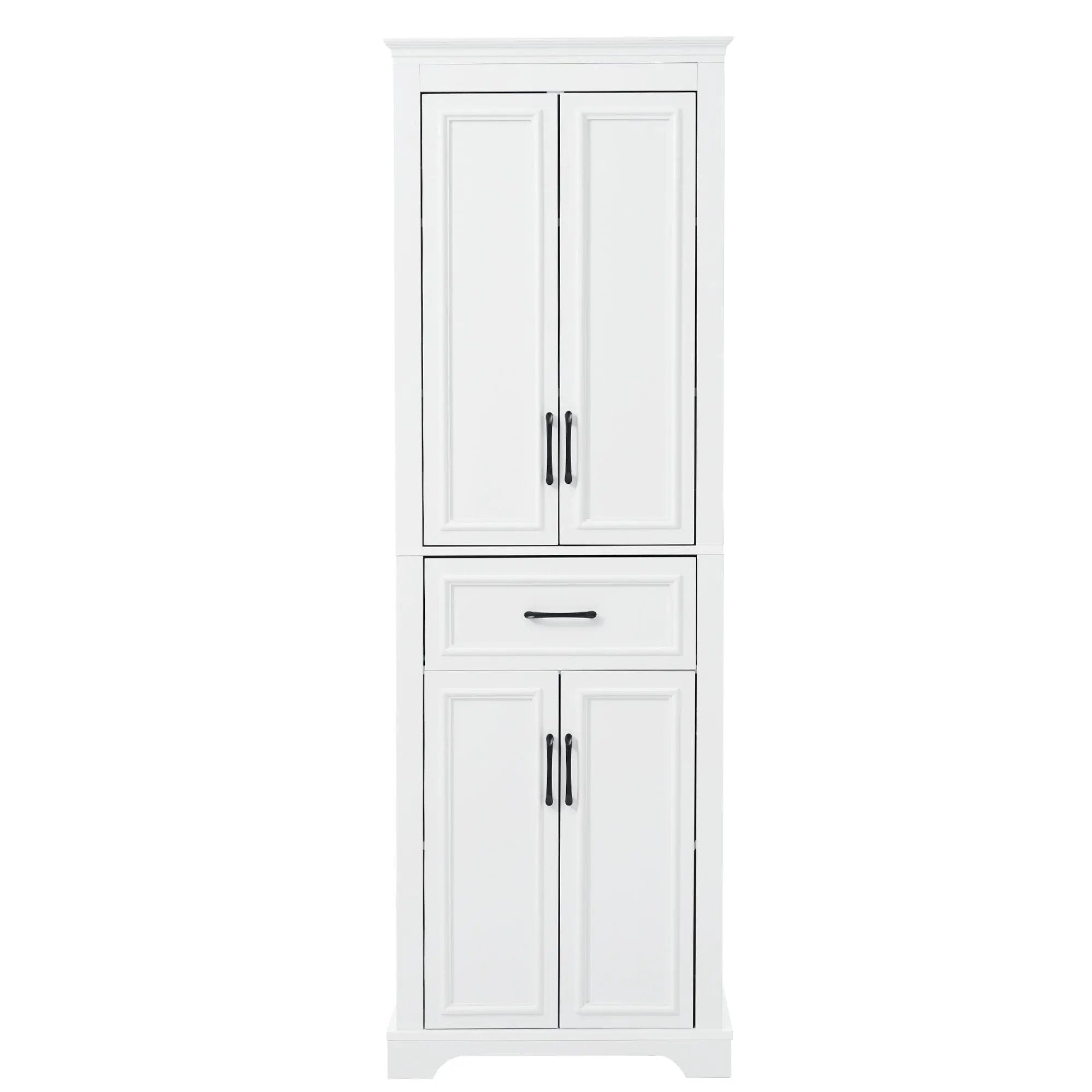 Freestanding Bathroom Vanity, Elegant Design With 4 Doors & 1 Drawer, Adjustable Shelves, Damping Hinges - White by Unique Piece Furniture