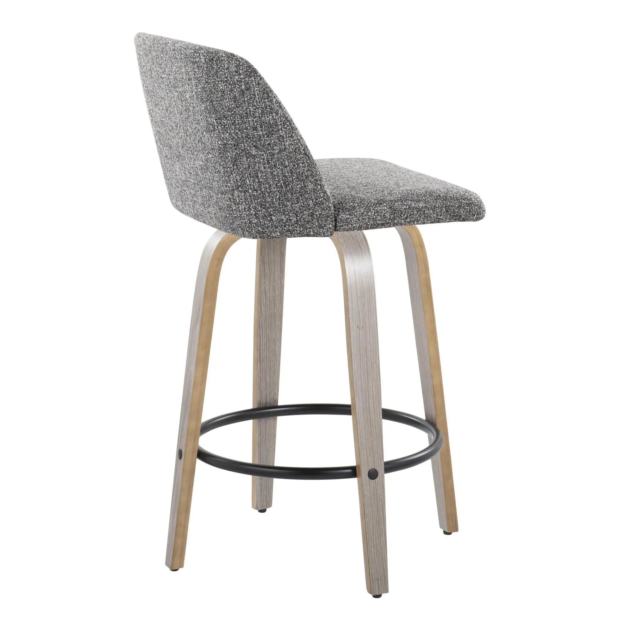 Toriano - Contemporary Fixed Height Counter Stool With Swivel & Round Footrest (Set of 2) by Unique Piece Furniture